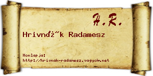 Hrivnák Radamesz névjegykártya